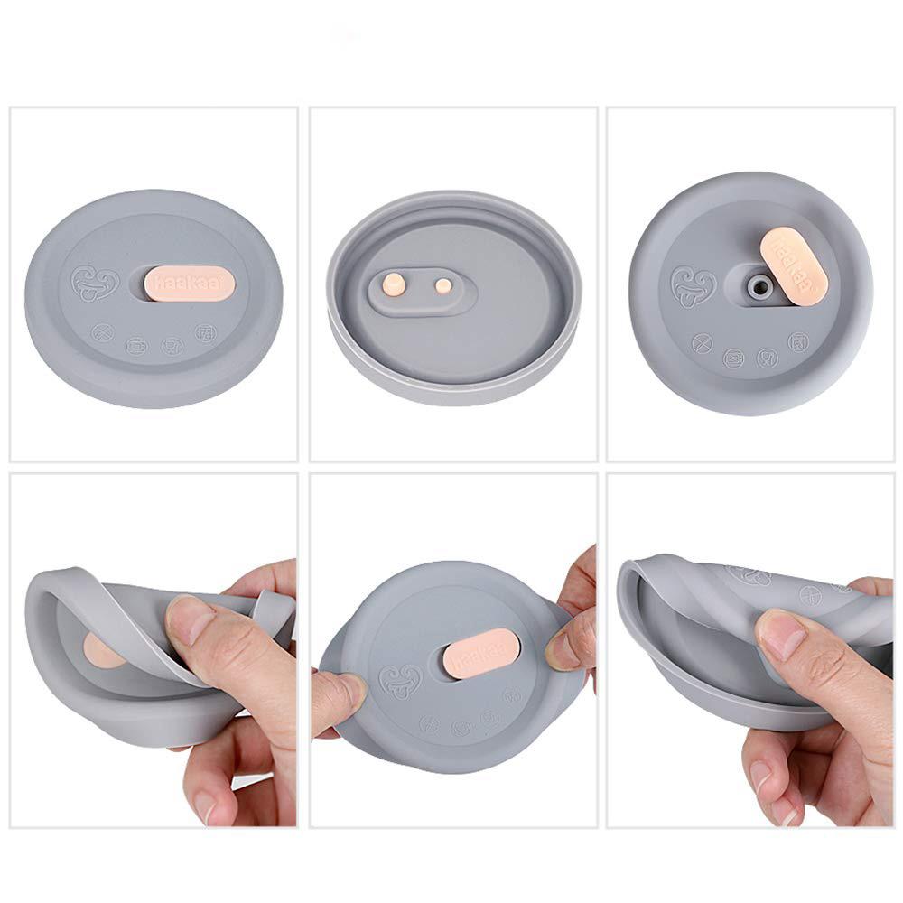 Haakaa Grey Silicone Lid English French fits all pumps) (Min. of 2 , multiples of 2) - MAIGHAN DISTRIBUTION CANADA