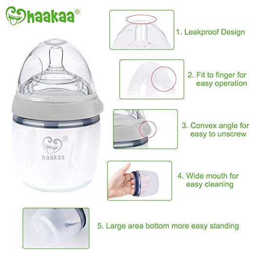 Haakaa Silicone Generation 3 Silicone Pump 160 ml - Grey (Min. of 2 , multiples of 2) - MAIGHAN DISTRIBUTION CANADA