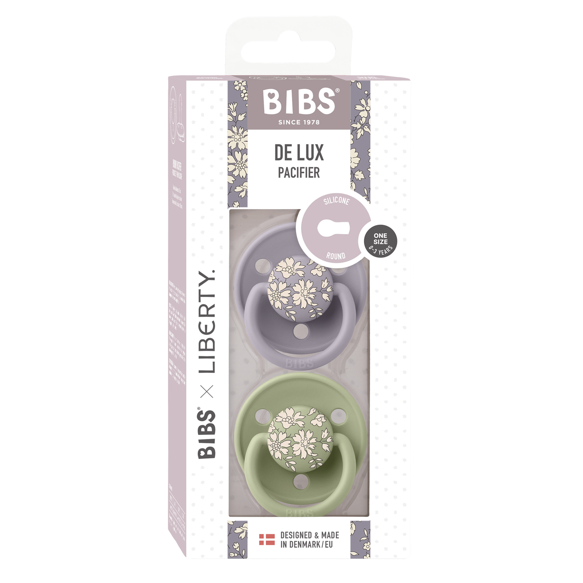 Liberty X BIBS Pacifier De Lux Silicone 2 PK Capel Sage Mix ONE SIZE (Min. of 2 PK, multiples of 2 PK) - MAIGHAN DISTRIBUTION CANADA