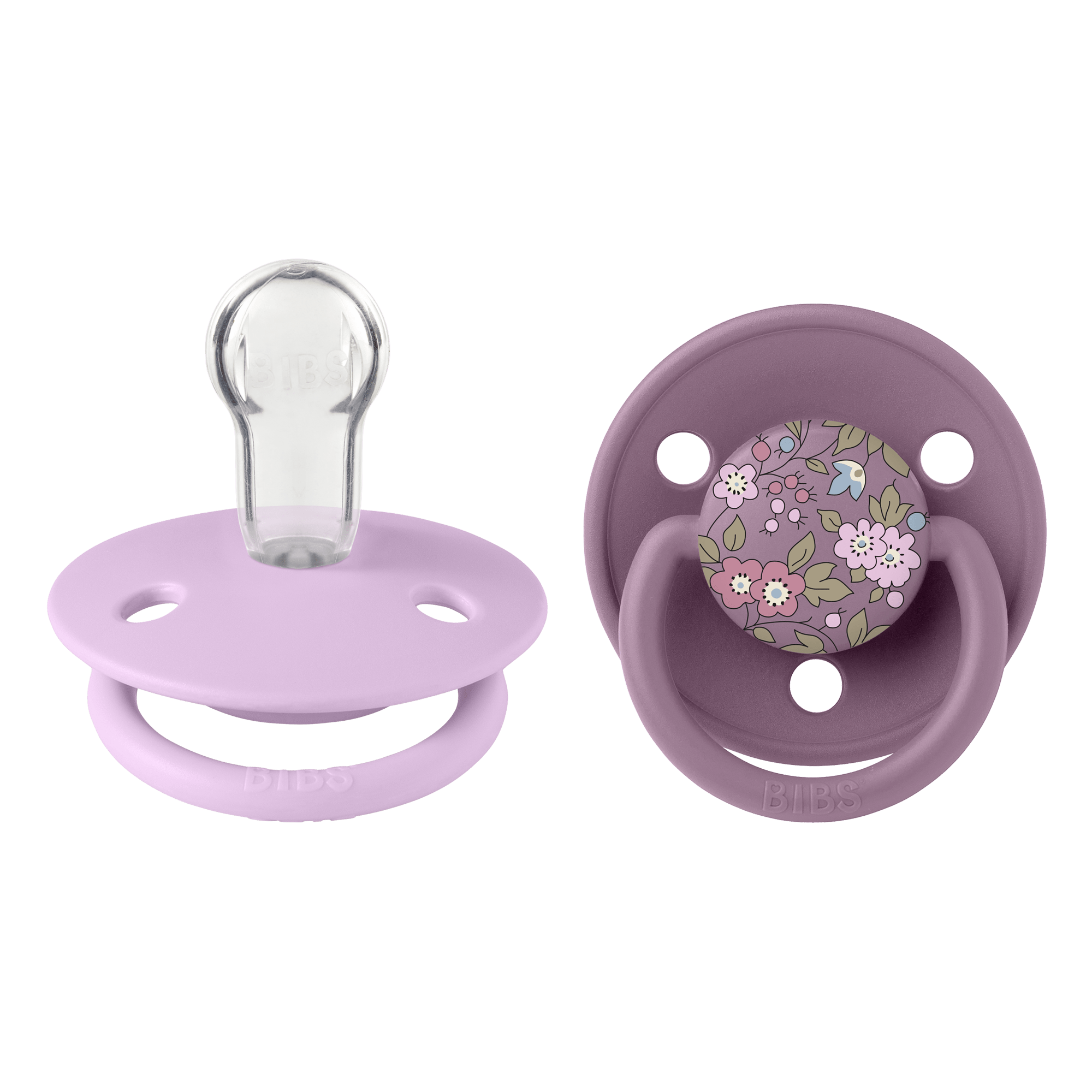 Liberty X BIBS Pacifier De Lux Silicone 2 PK Chamomile Lawn Mauve Mix ONE SIZE (Min. of 2 PK, multiples of 2 PK) - MAIGHAN DISTRIBUTION CANADA