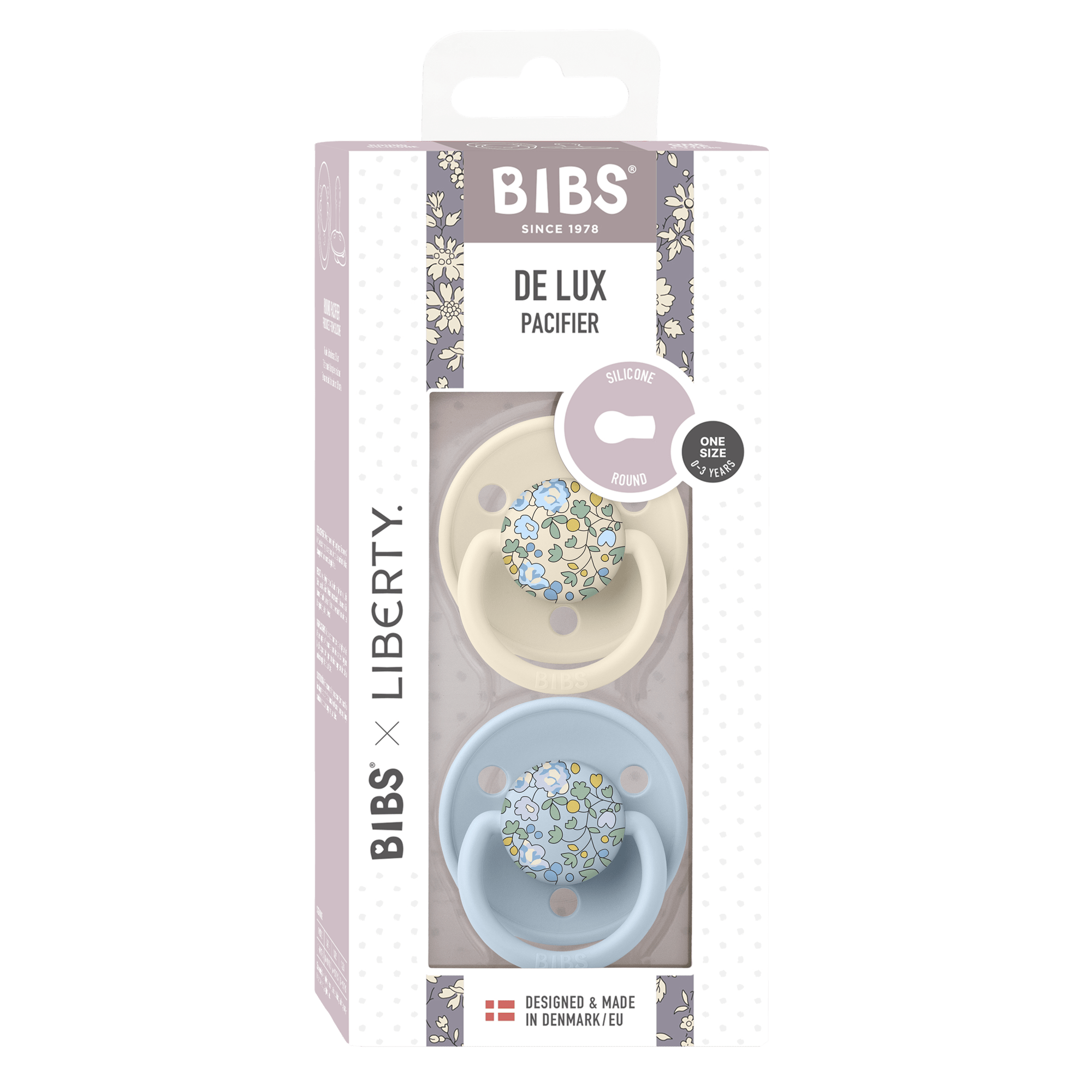 Liberty X BIBS Pacifier De Lux Silicone 2 PK Eloise Baby Blue Mix ONE SIZE (Min. of 2 PK, multiples of 2 PK) - MAIGHAN DISTRIBUTION CANADA