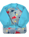 Snap & Go™ Easy - Wear Long Sleeve Bib Aqua Dinosaurs (Min. of 2, multiples of 2) - MAIGHAN DISTRIBUTION CANADA